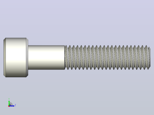 M8 x 1 25mm螺纹40mm长内六角螺钉.x_t左视缩略图