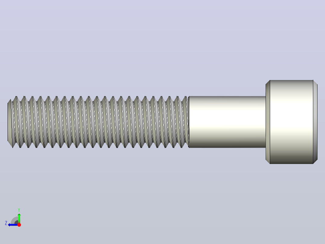 M8 x 1 25mm螺纹40mm长内六角螺钉.x_t右视图