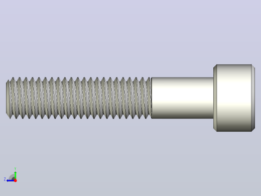 M8 x 1 25mm螺纹40mm长内六角螺钉.x_t右视缩略图