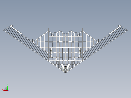 B2轰炸机骨架三维设计后视缩略图