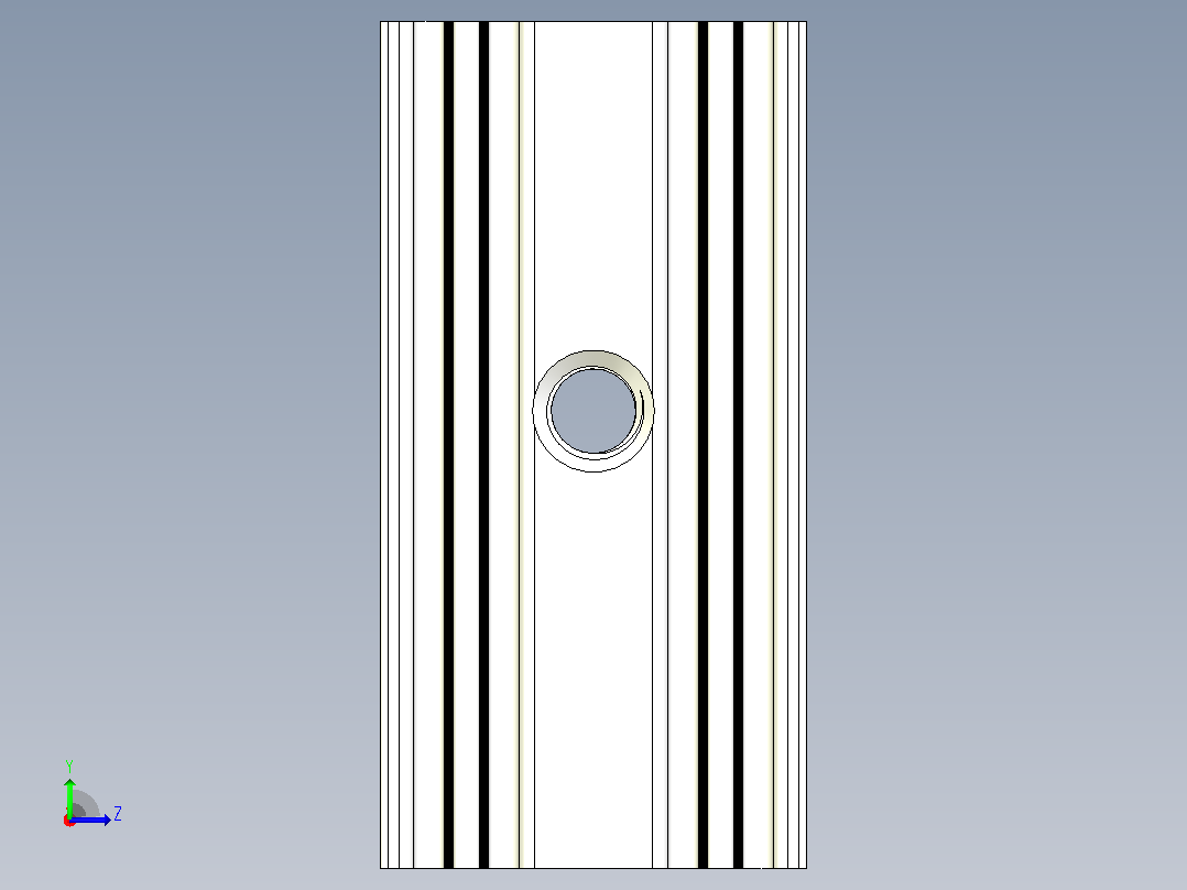 蓝色散热器25 x 12 6 x 6 5 mm孔13 5mm ipt左视图