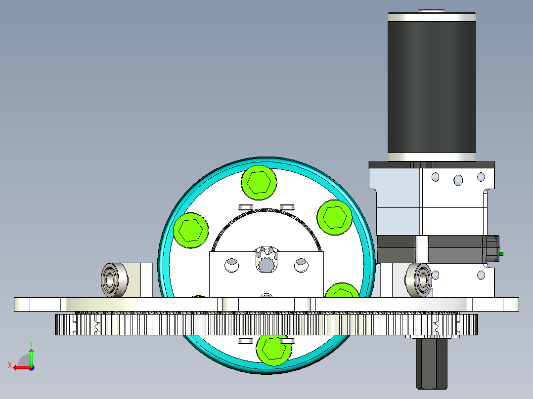 小车转向机构后视图