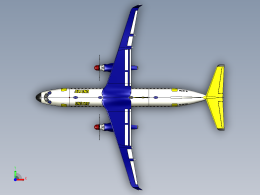 Proton Turboliner试验机3D数模图纸 x_t格式前视缩略图
