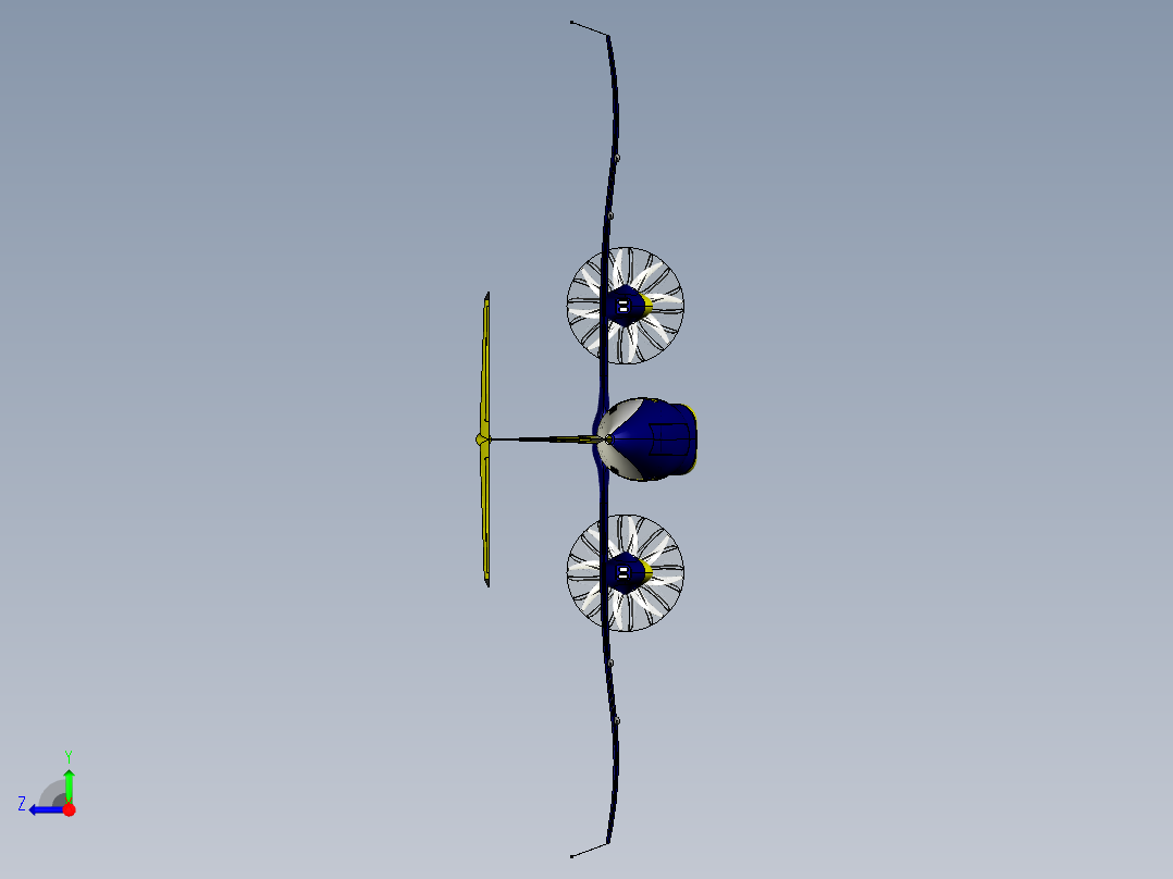 Proton Turboliner试验机3D数模图纸 x_t格式右视图