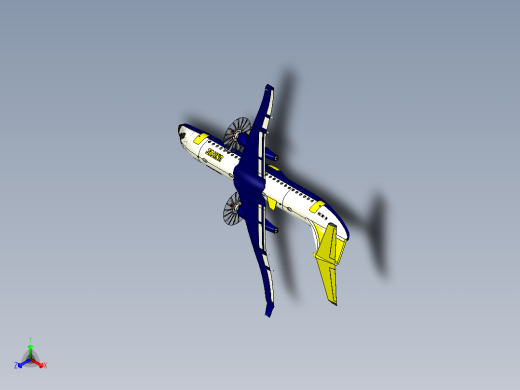 Proton Turboliner试验机3D数模图纸 x_t格式正等轴测缩略图