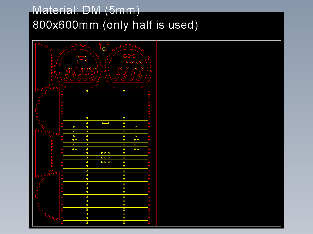 玩具圆桶箱模型激光雕刻图纸 dxf格式