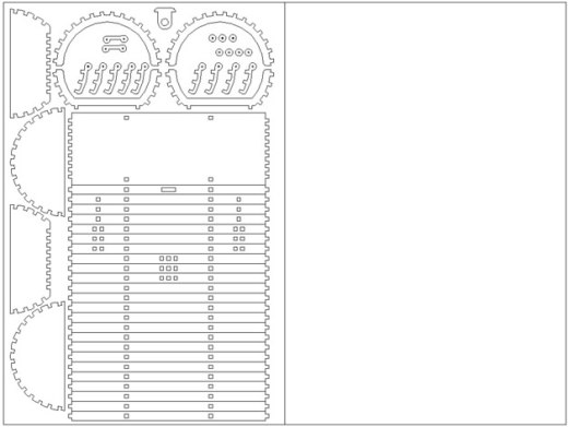 玩具圆桶箱模型激光雕刻图纸 dxf格式缩略图