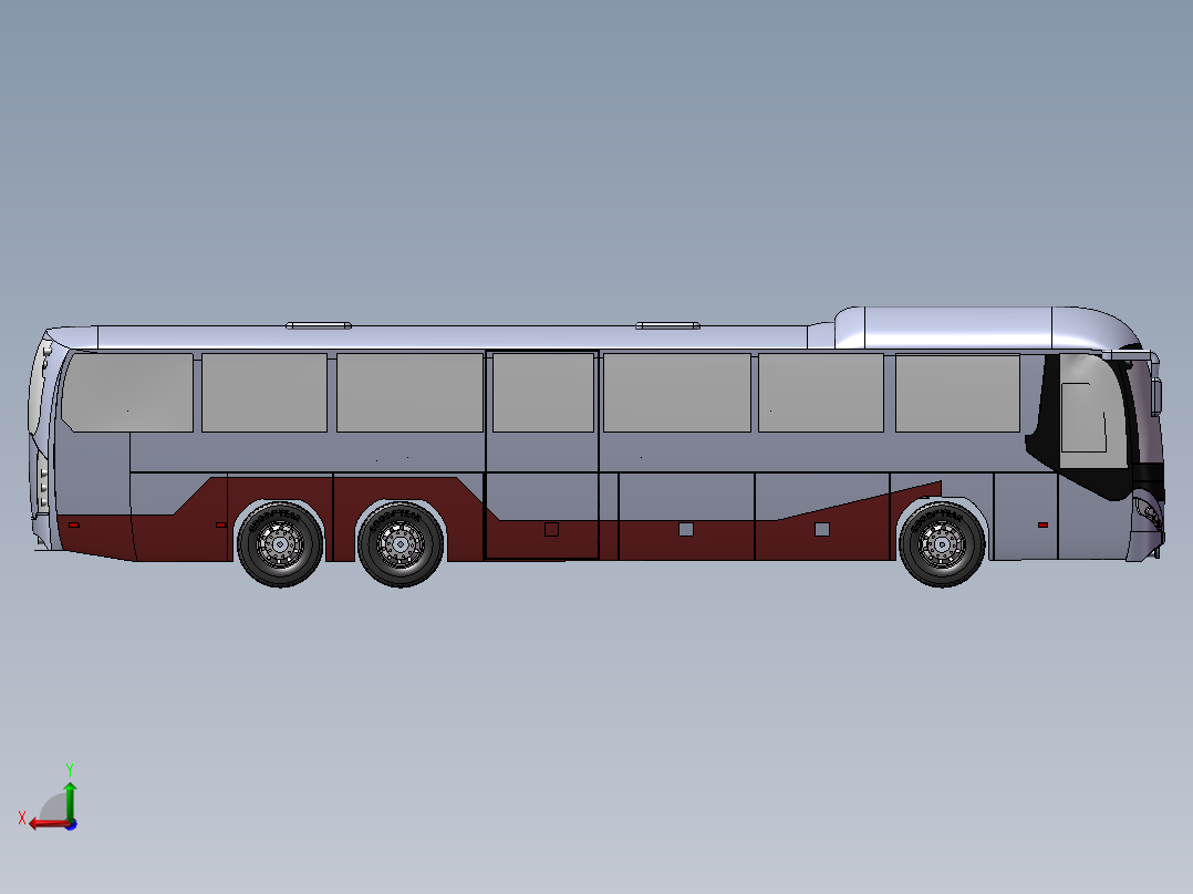 大巴设计模型后视图