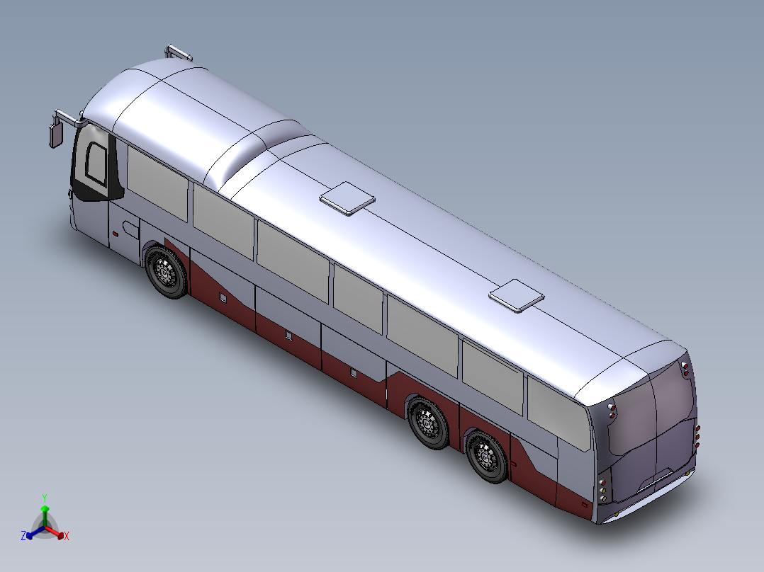 大巴设计模型正等轴测图