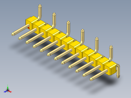 彩色公排针 100mil 2.54mm 系列-DS1022_yellow_12p_100mil_Type_SMT_R1_rev1.0