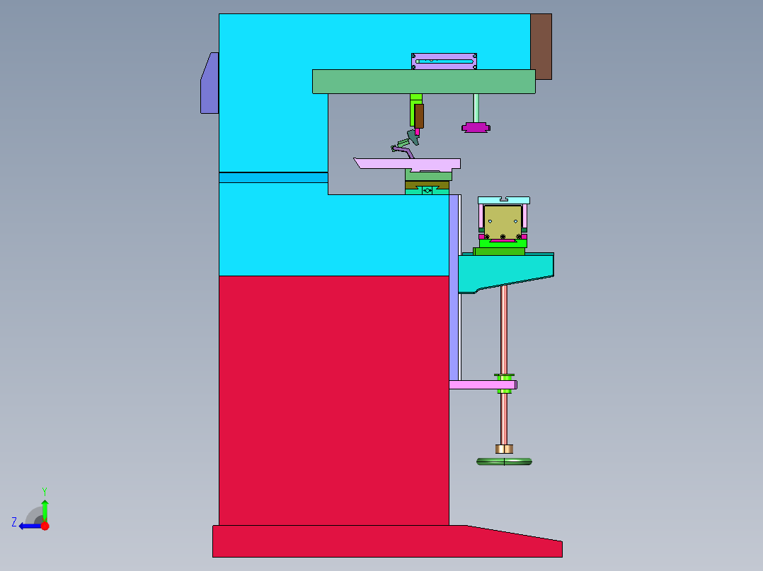 工作台左右穿梭双色印刷机右视图