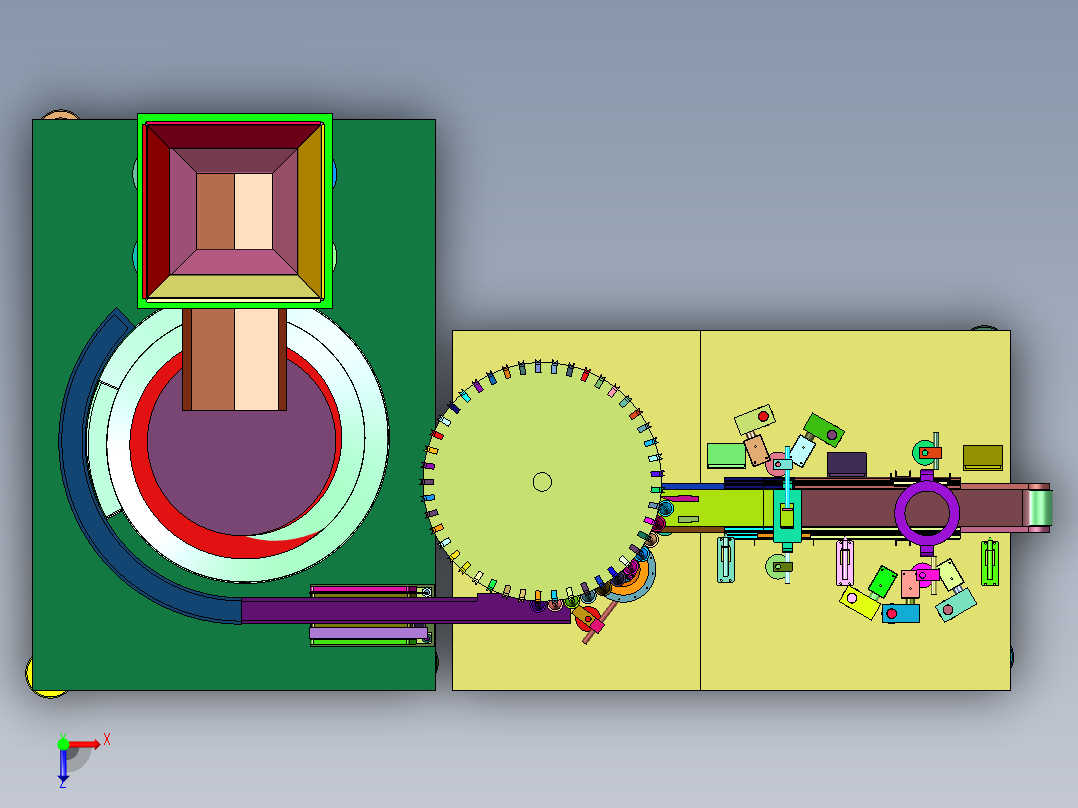 塑料杯连续供料拍照机俯视图