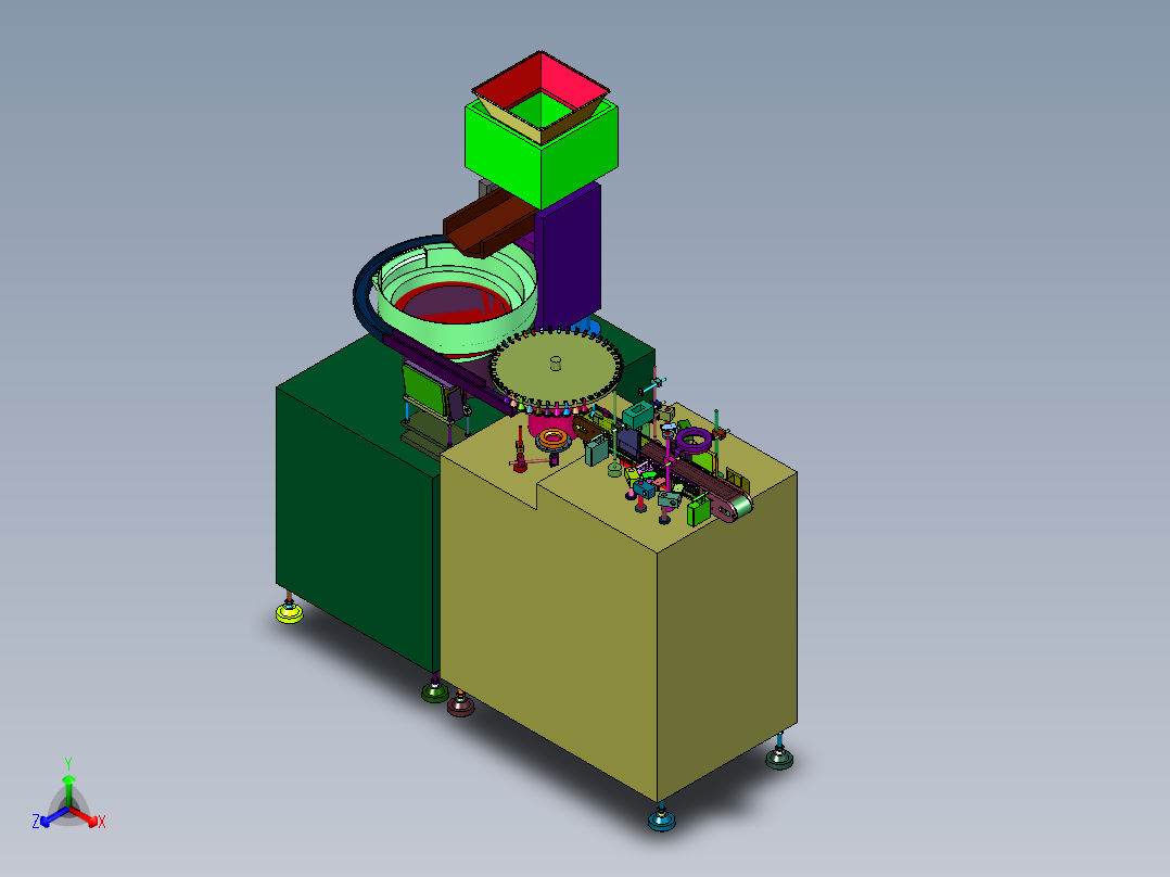 塑料杯连续供料拍照机正等轴测图