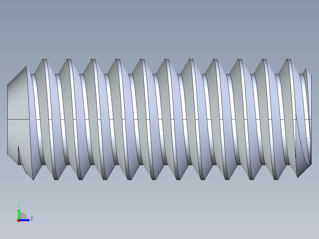 UNC 平头紧定螺钉-UNC SET SCREW 0.250 x0.625.STEP左视图