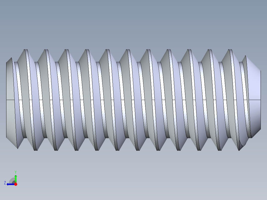 UNC 平头紧定螺钉-UNC SET SCREW 0.250 x0.625.STEP右视图