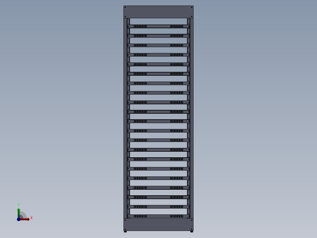 19英寸1U经济型机柜前视图