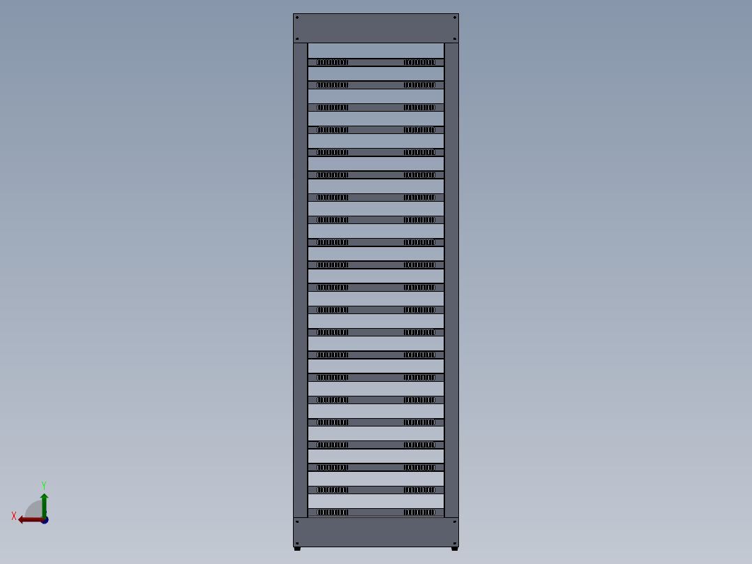19英寸1U经济型机柜后视图