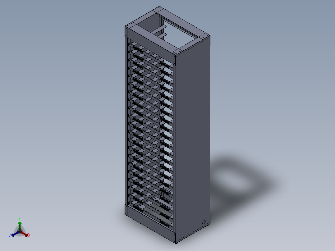 19英寸1U经济型机柜正等轴测图
