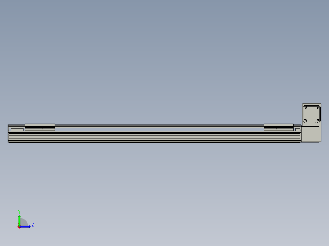 直线模组LHB17-L40-S1200-RU设计图纸左视图