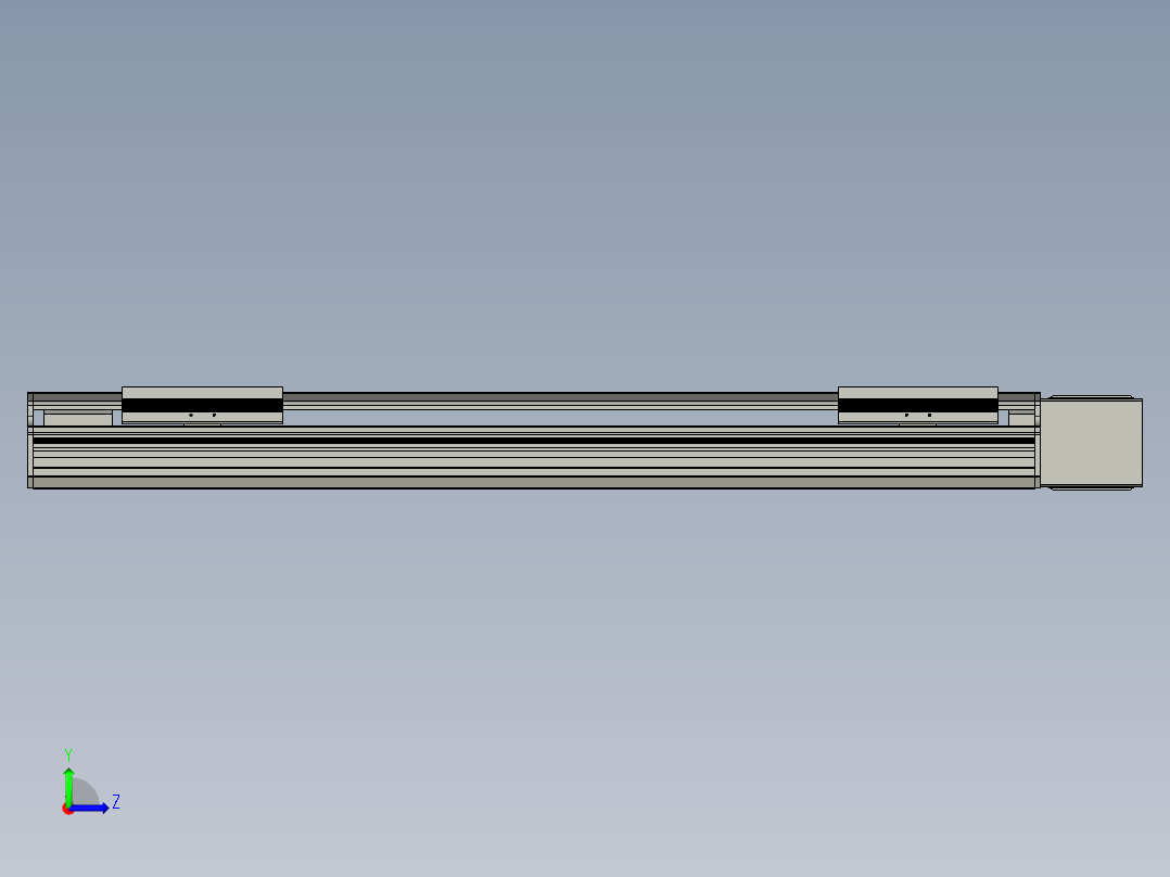直线模组LHB17-L40-S650-L(B)设计图纸左视图