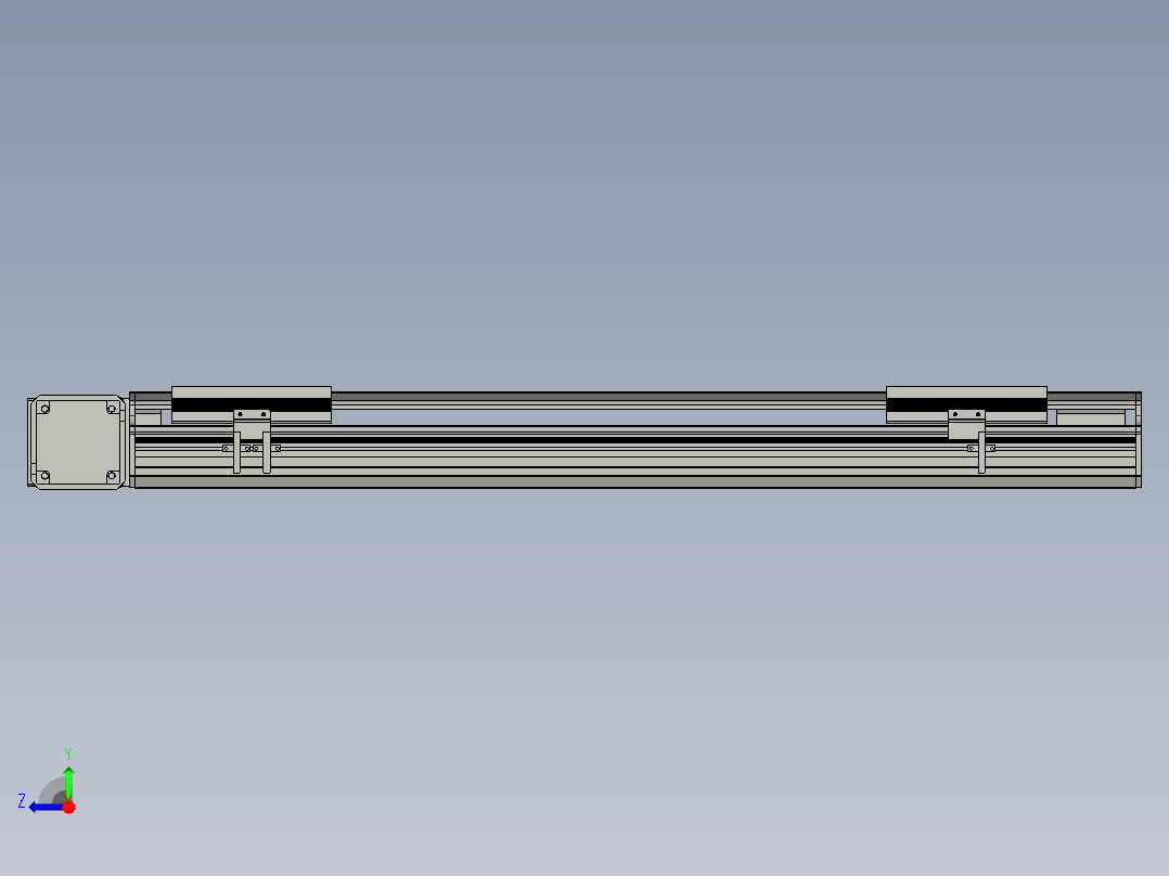 直线模组LHB17-L40-S650-L(B)设计图纸右视图