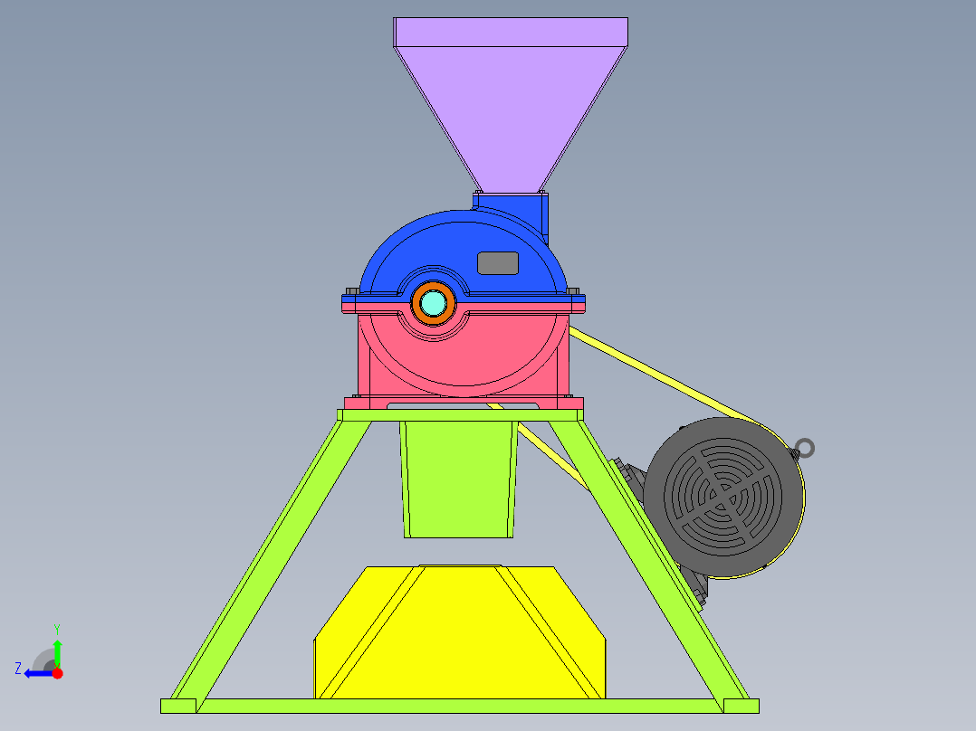 饲料粉碎机设计含三维SW模型=1297939==500右视图
