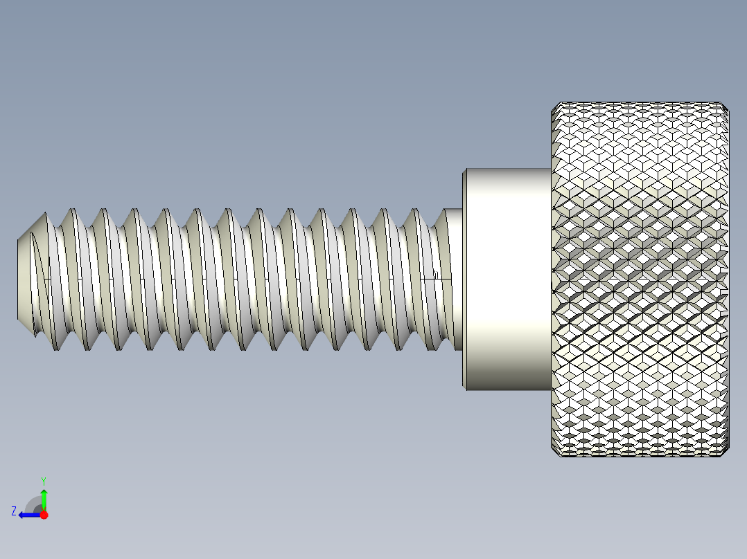滚花指旋螺钉-M1.6 x 6mm右视图