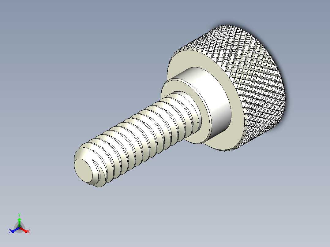 滚花指旋螺钉-M1.6 x 6mm正等轴测图