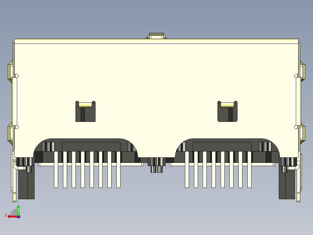 RJ45模块插孔连接后视图
