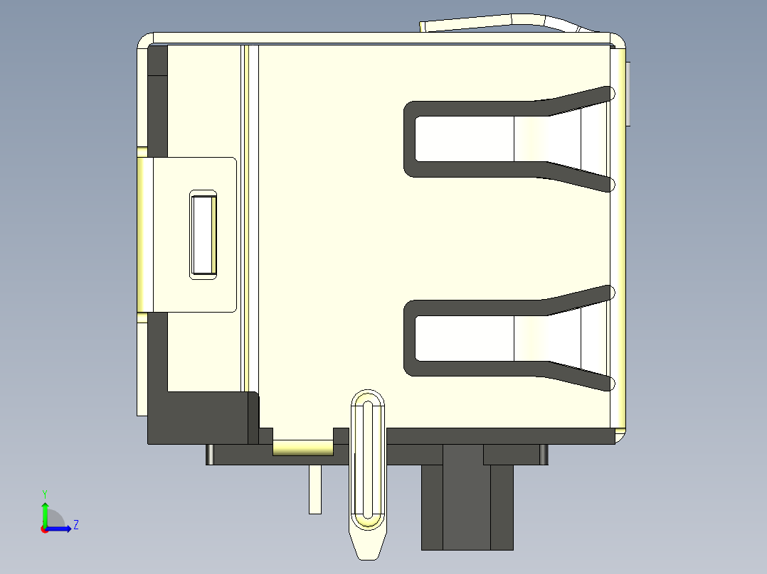 RJ45模块插孔连接左视图