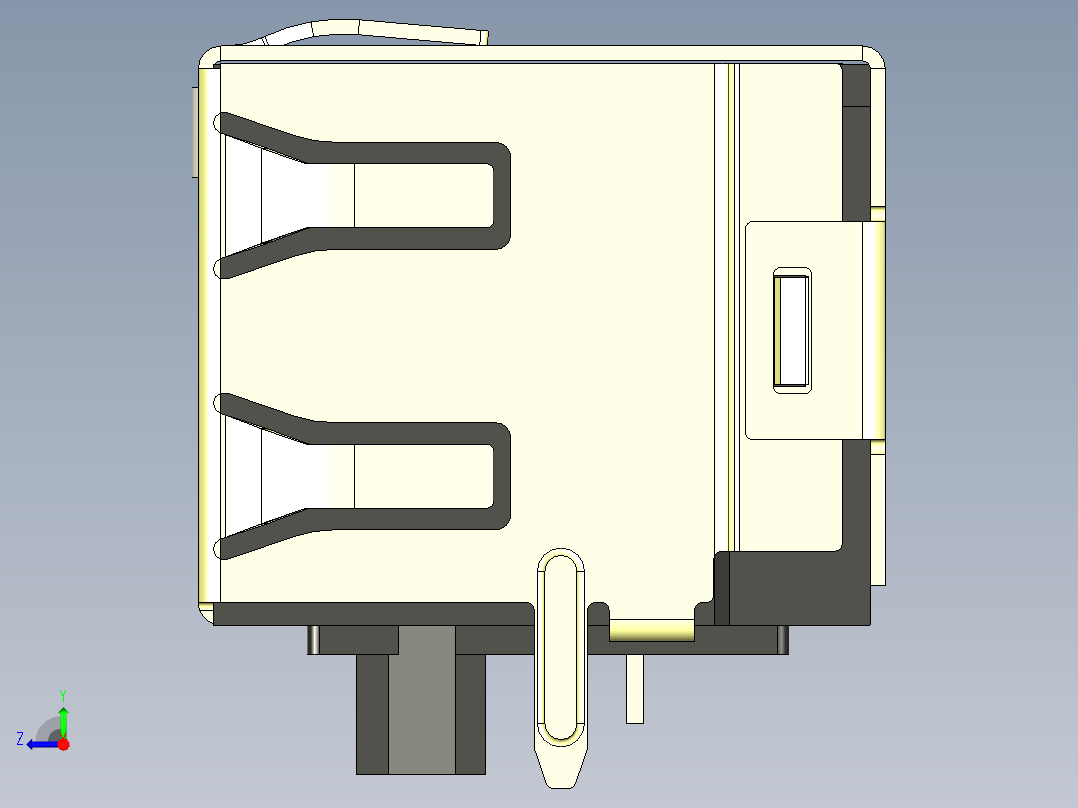 RJ45模块插孔连接右视图