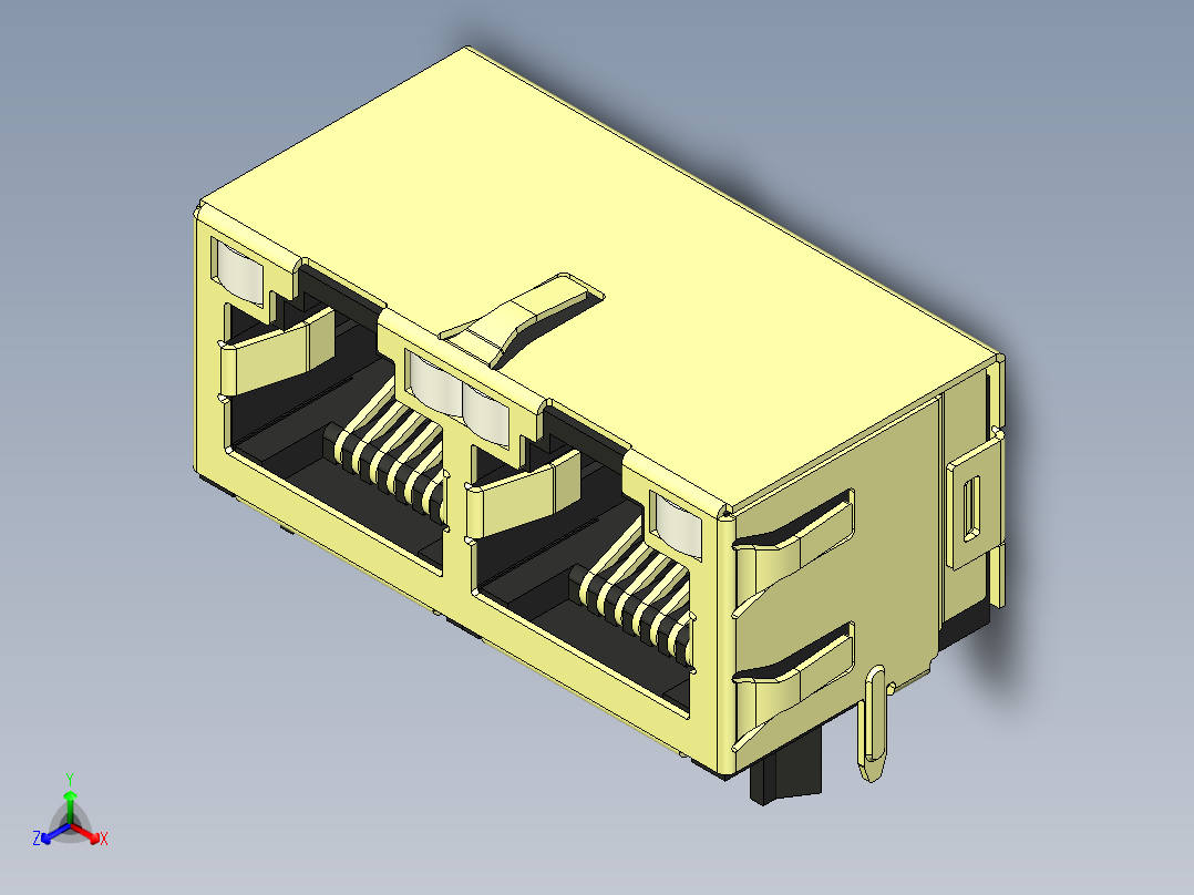 RJ45模块插孔连接正等轴测图