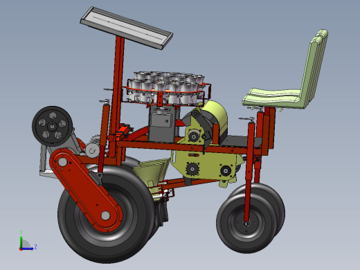 自走式蔬菜移栽机三维模型左视缩略图