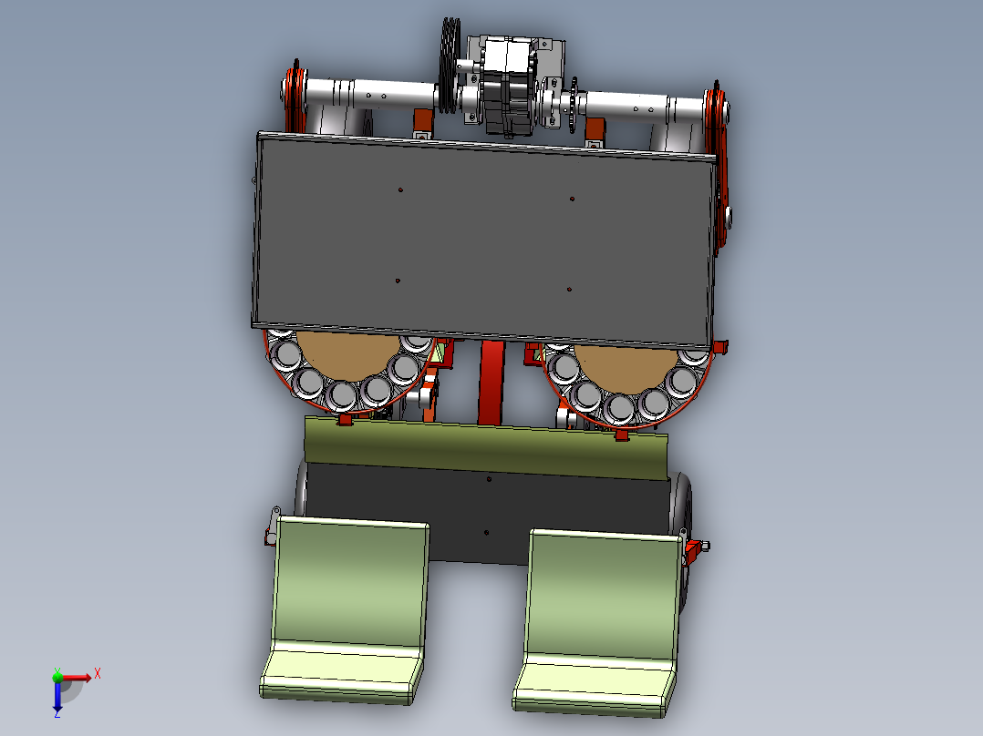 自走式蔬菜移栽机三维模型俯视图