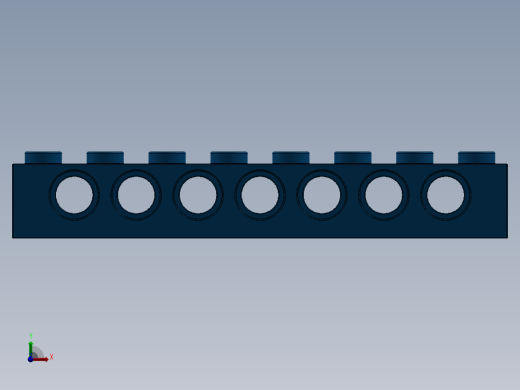 乐高机械组积木（横梁）-370223 Bright Blue Technic Brick 1 x 8 with Holes前视缩略图