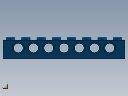 乐高机械组积木（横梁）-370223 Bright Blue Technic Brick 1 x 8 with Holes后视缩略图