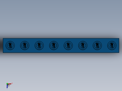 乐高机械组积木（横梁）-370223 Bright Blue Technic Brick 1 x 8 with Holes俯视缩略图