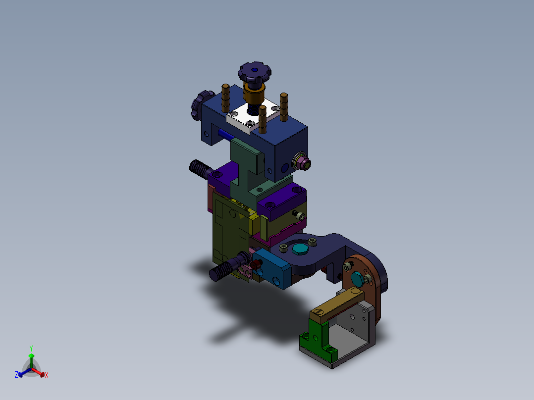 CCD支架自由度调节机构正等轴测图
