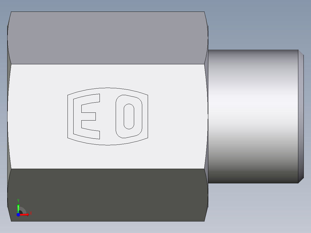 卡套式工业通用硬管接头EO_Swivel_connector_GAI08LRCFX前视图