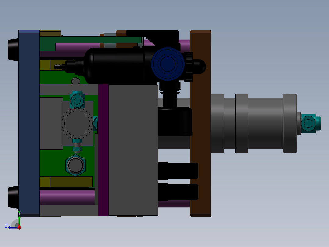 简单的压入治具右视图