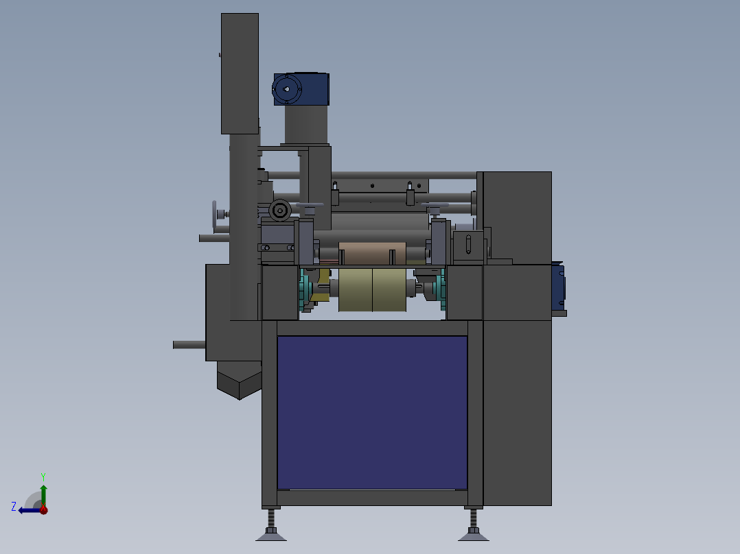 异形木板滚涂机右视图
