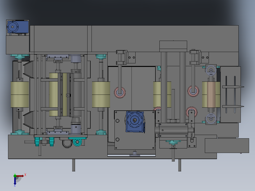 异形木板滚涂机俯视图