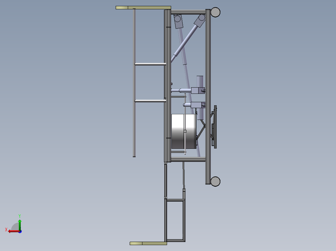 最新护理床 兼职 SW+CAD后视图