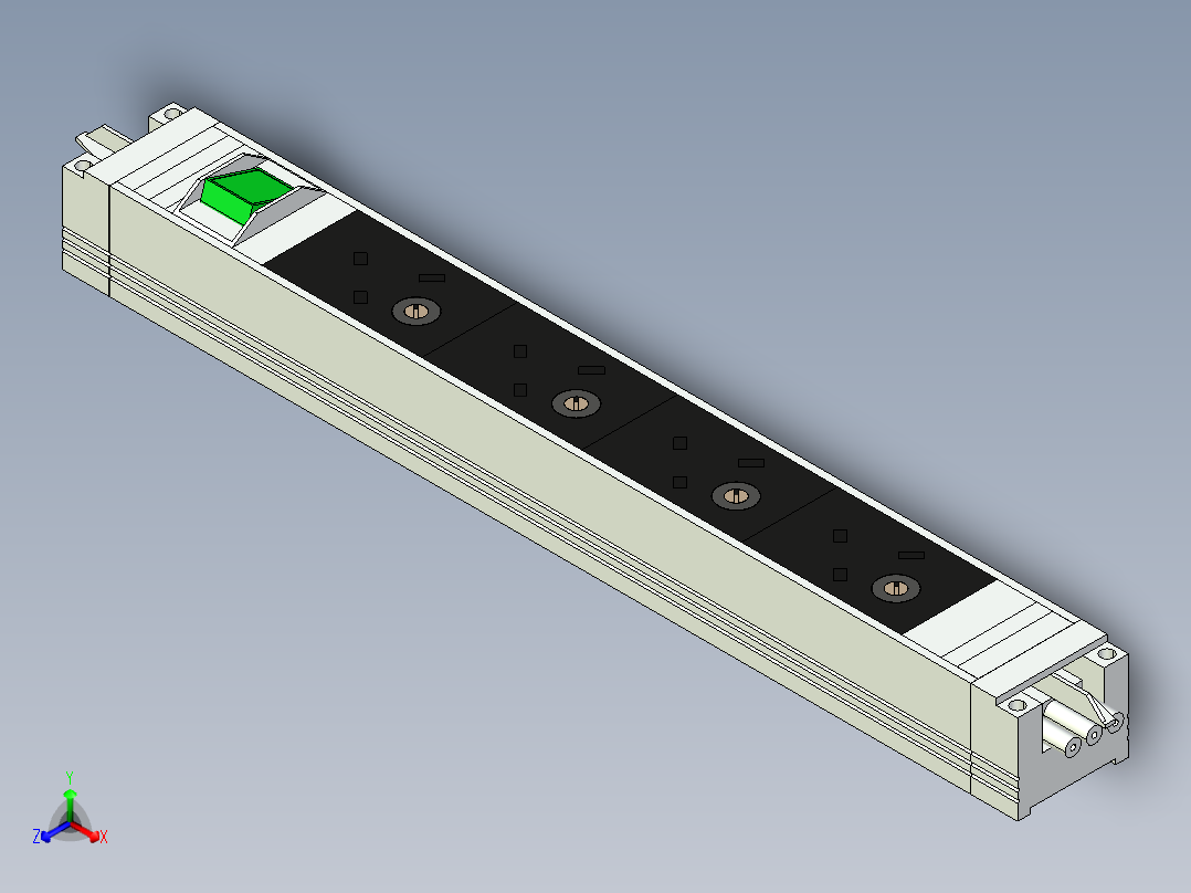 型材-KJN POWER STRIP X 4 WITH SWITCH KJN90600正等轴测图