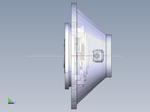 汽车膜片弹簧离合器CATIA建模图左视缩略图