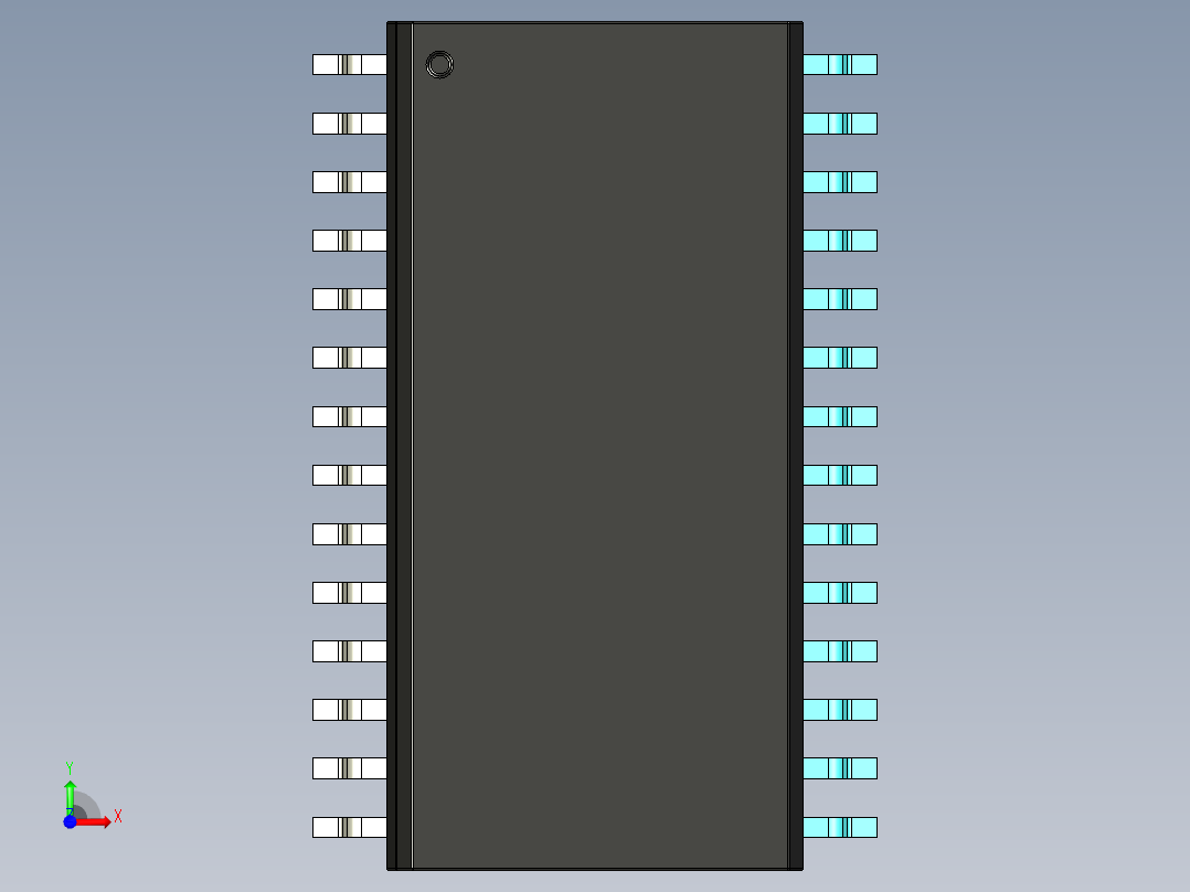 元器件3D封装SOIC28X49前视图