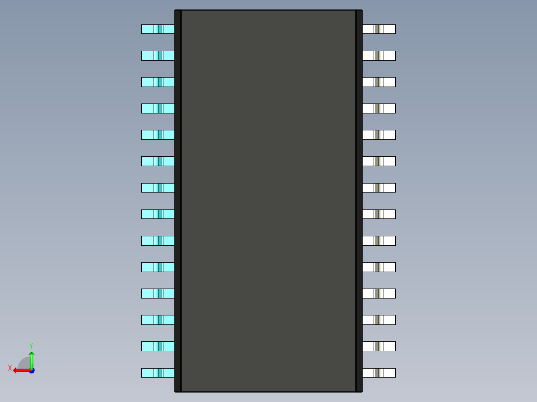 元器件3D封装SOIC28X49后视图