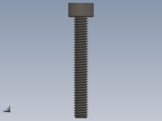 Screw_DIN_912_M2.5x18F_A2.SLDPRT公制内六角螺钉右视缩略图