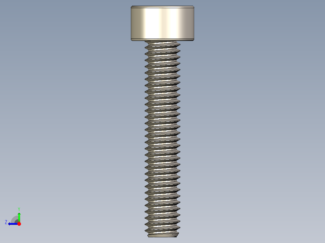 Screw_DIN_912_M2.5x14F_A2.STEP公制内六角螺钉右视图