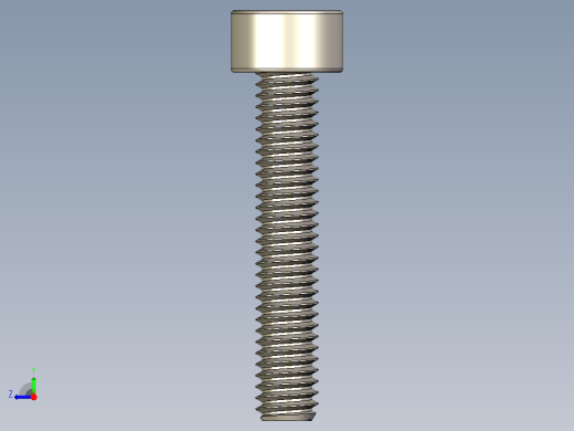Screw_DIN_912_M2.5x14F_A2.STEP公制内六角螺钉右视缩略图